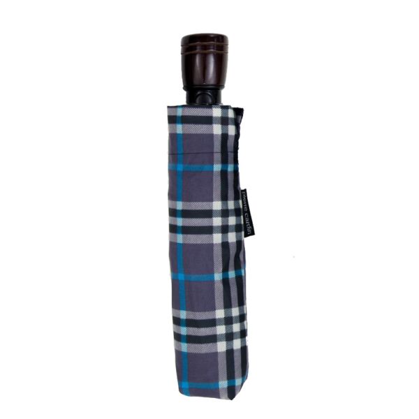 Ομπρέλα αυτόματη σπαστή καρώ Pierre Cardin Delta Automatic Folding Checked Umbrella Grey
