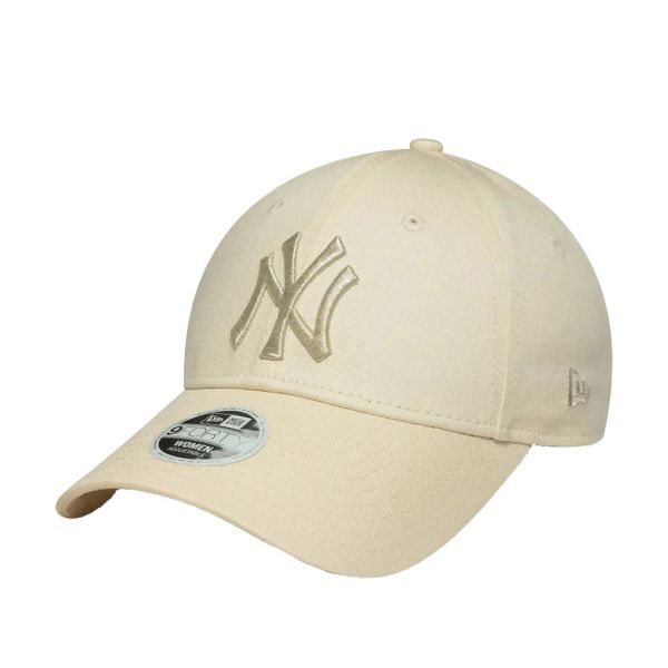 Καπέλο τζόκεϊ γυναικείο εκρού New York Yankees New Era 9Forty Metallic Logo