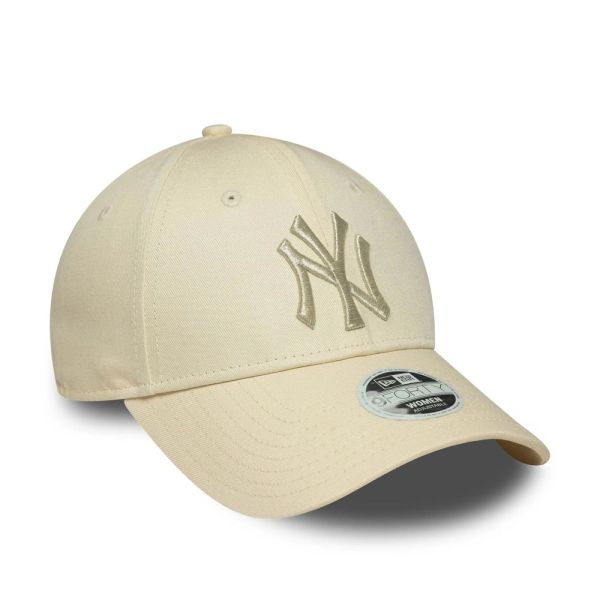 Καπέλο τζόκεϊ γυναικείο εκρού New York Yankees New Era 9Forty Metallic Logo