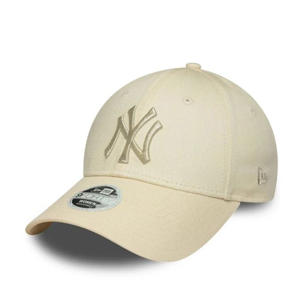 Καπέλο τζόκεϊ γυναικείο εκρού New York Yankees New Era 9Forty Metallic Logo