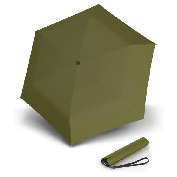 Ομπρέλα mini σπαστή μονόχρωμη λαδί Knirps US.050 Ultra Light Slim Manual Folding Umbrella Cardamom