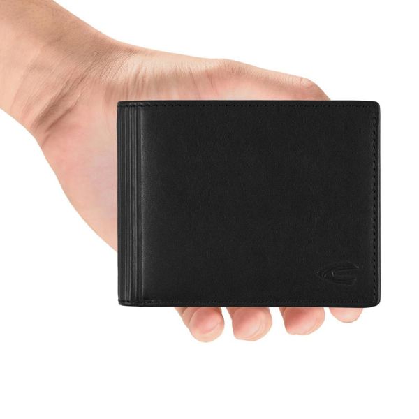 Πορτοφόλι δερμάτινο οριζόντιο μαύρο Camel Active Cliff Wallet Black