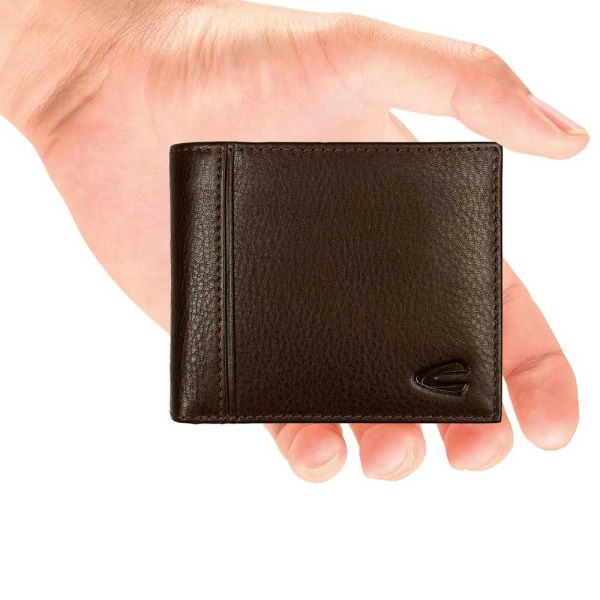 Πορτοφόλι δερμάτινο μικρό οριζόντιο καφέ Camel Active Pine Wallet Brown