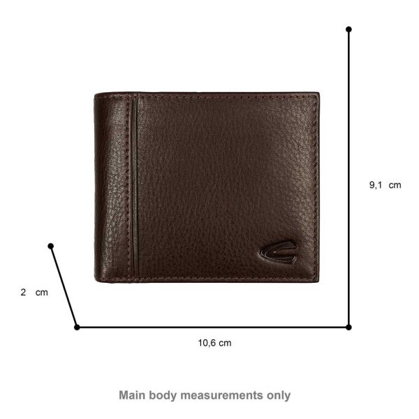 Πορτοφόλι δερμάτινο μικρό οριζόντιο καφέ Camel Active Pine Wallet Brown