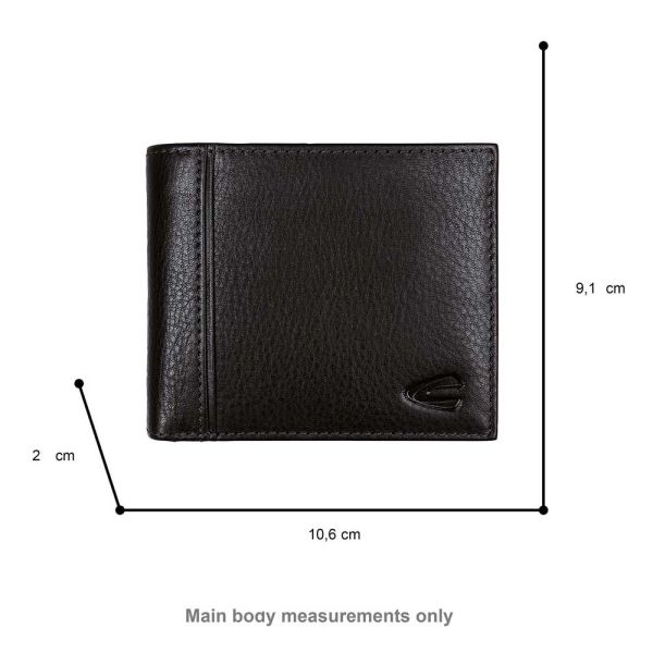 Πορτοφόλι δερμάτινο μικρό οριζόντιο μαύρο Camel Active Pine Wallet Black