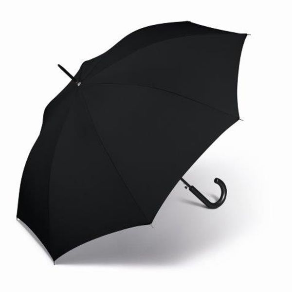 Ομπρέλα μεγάλη αυτόματη μαύρη Happy Rain Essentials  Long Stick Umbrella Black