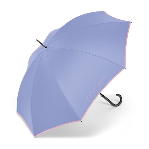Ομπρέλα μεγάλη αυτόματη σιέλ με ρέλι United Colors of Benetton Long Stick Umbrella Mountain Bluebird