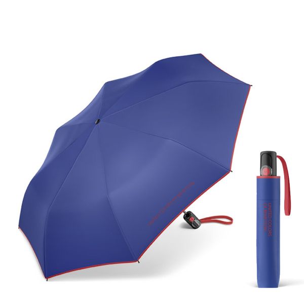 Ομπρέλα σπαστή αυτόματη μπλε με ρέλι United Colors Of Benetton Mini AC Folding Umbrella Blue