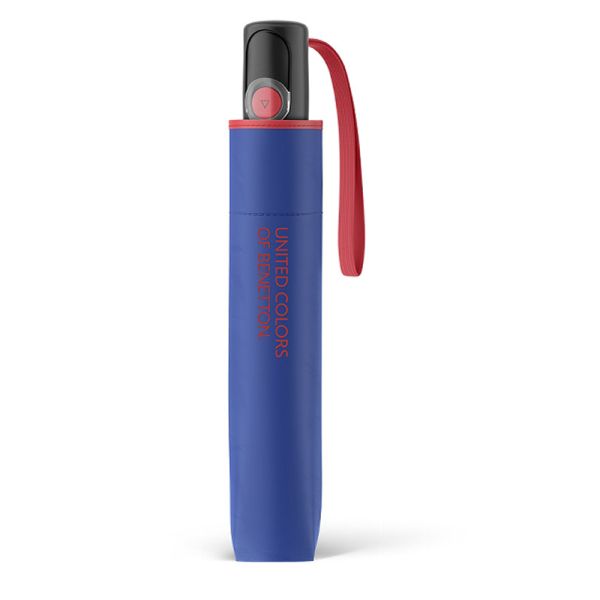 Ομπρέλα σπαστή αυτόματη μπλε με ρέλι United Colors Of Benetton Mini AC Folding Umbrella Blue