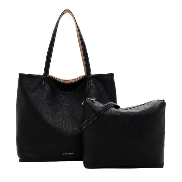 Τσάντα ώμου - χιαστί γυναικεία μαύρη Emily & Noah Eva