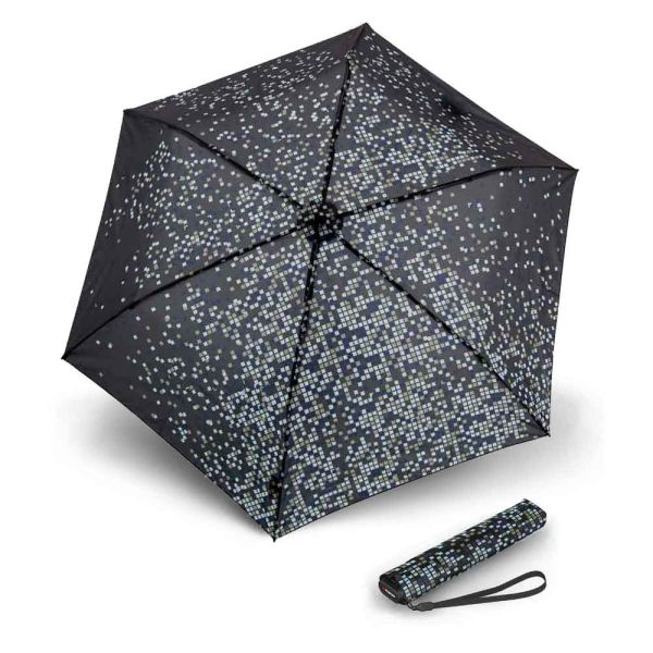 Ομπρέλα mini σπαστή μαύρη Knirps US.050 Ultra Light Slim Manual Folding Umbrella Brave Black