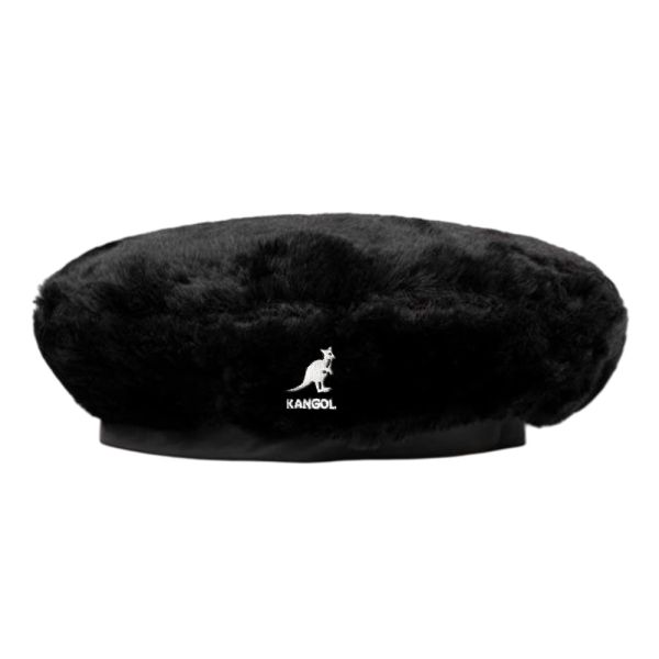 Μπερές λούτρινος μαύρος Kangol Faux Fur Beret Solid Black