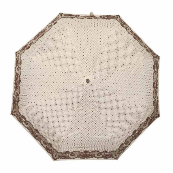 Ομπρέλα γυναικεία αυτόματη σπαστή εκρού Pierre Cardin Automatic Folding Umbrella Lace Ecru