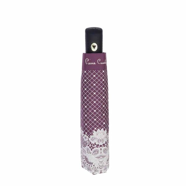 Ομπρέλα γυναικεία αυτόματη σπαστή μωβ Pierre Cardin Automatic Folding Umbrella Lace Purple