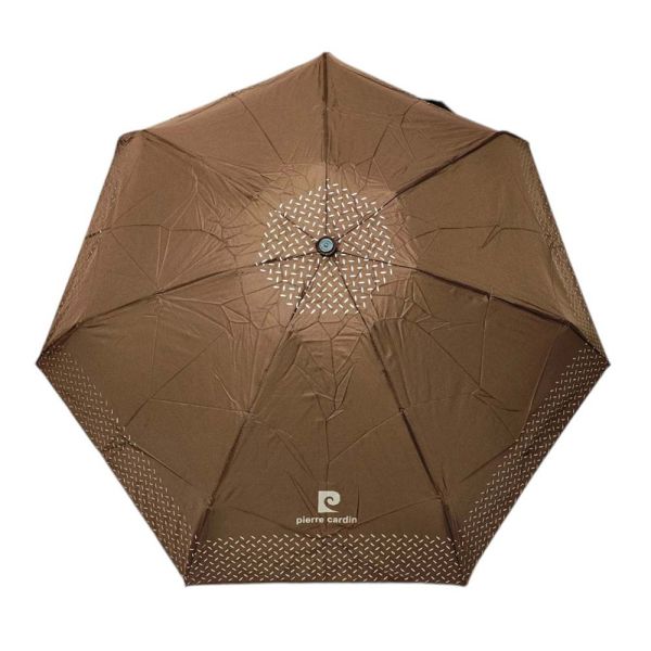 Ομπρέλα  μίνι  σπαστή χειροκίνητη καφέ Pierre Cardin Folding Umbrella PC - 7215
