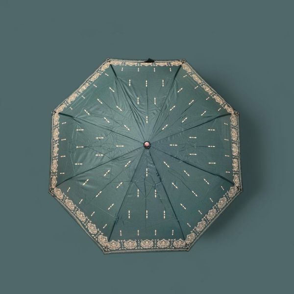Ομπρέλα γυναικεία αυτόματη σπαστή πράσινη Pierre Cardin Automatic Folding Umbrella Arabesque