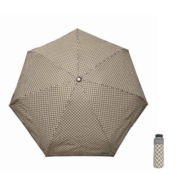 Ομπρέλα  μίνι  σπαστή χειροκίνητη ψαροκόκαλο γκρι Pierre Cardin Folding Umbrella PC - 7225 Ομπρέλα  μίνι  σπαστή χειροκίνητη ψαροκόκαλο γκρι Pierre Cardin Folding Umbrella PC - 7225