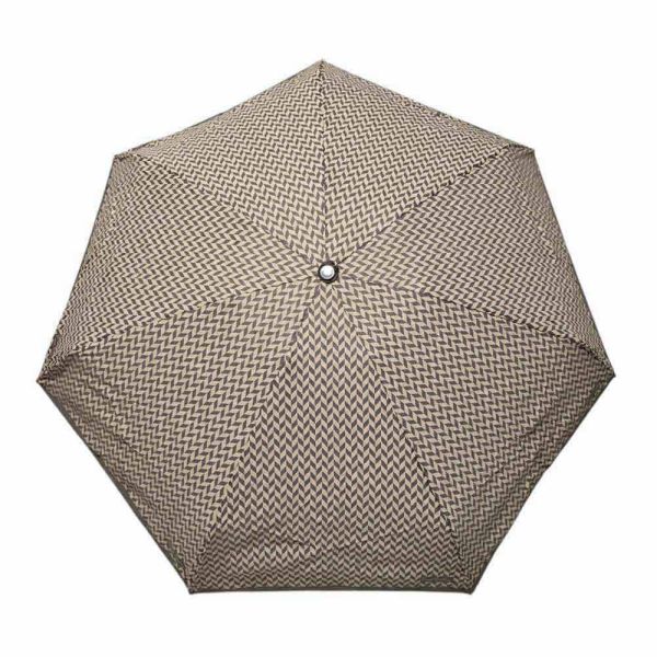 Ομπρέλα  μίνι  σπαστή χειροκίνητη ψαροκόκαλο γκρι Pierre Cardin Folding Umbrella PC - 7225