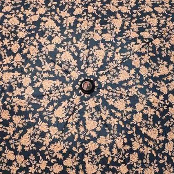 Ομπρέλα γυναικεία mini σπαστή χειροκίνητη φλοράλ μπλε Pierre Cardin PC-7235