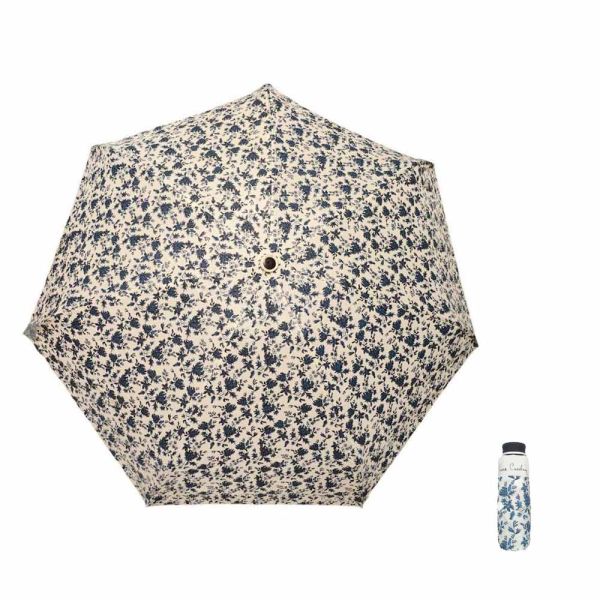 Ομπρέλα γυναικεία mini σπαστή χειροκίνητη φλοράλ εκρού Pierre Cardin PC-7235