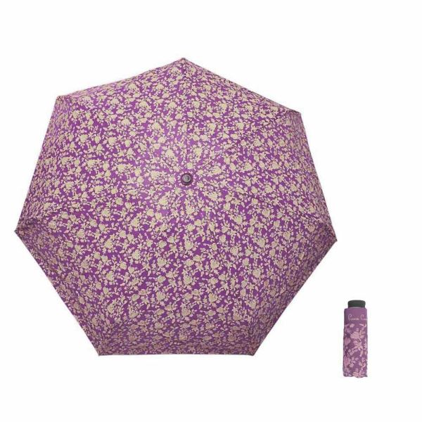 Ομπρέλα γυναικεία mini σπαστή χειροκίνητη φλοράλ μωβ PIerre Cardin PC-7235