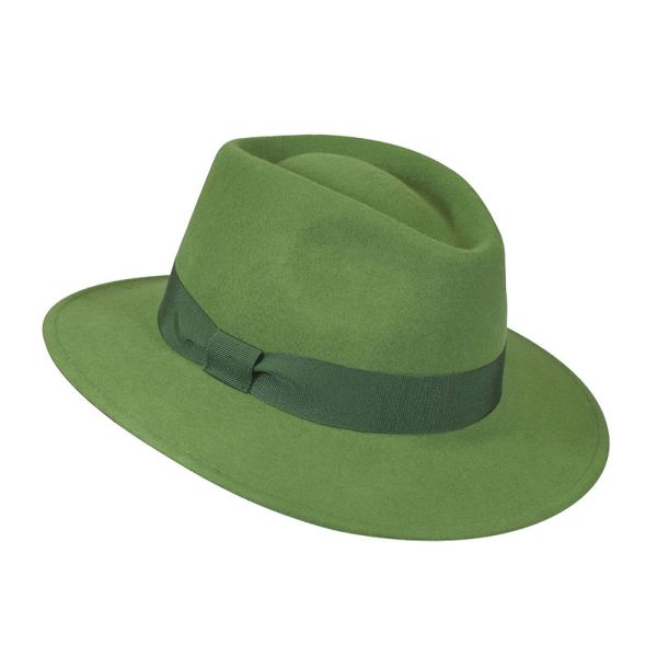 Καπέλο fedora γυναικείο μάλλινο χειμερινό πράσινο  Women's Winter Fedora Hat Green