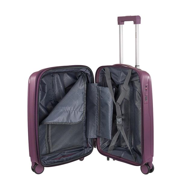 Βαλίτσα μικρή σκληρή επεκτάσιμη μωβ με 4 ρόδες Xplorer 178 20''