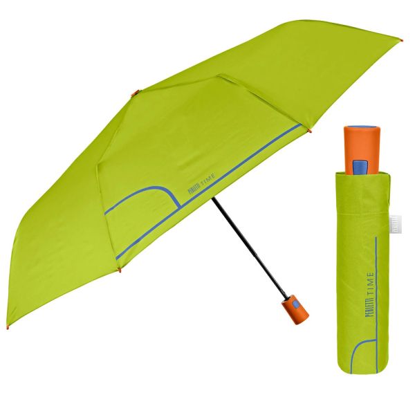 Ομπρέλα σπαστή μονόχρωμη αυτόματη πράσινη Perletti Time