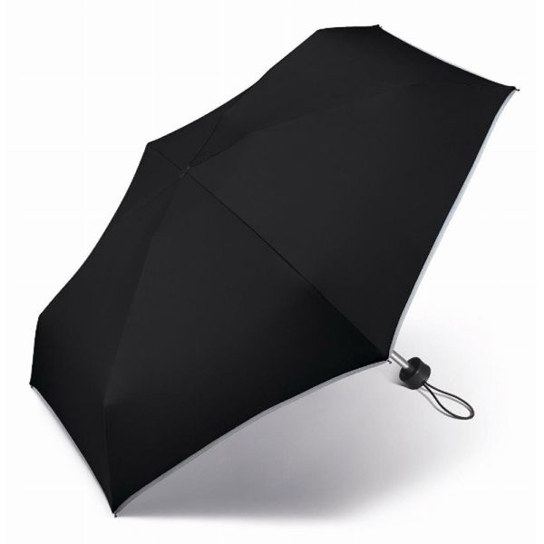 Ομπρέλα μίνι σπαστή μαύρη Happy Rain Essentials Black