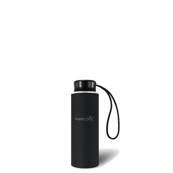 Ομπρέλα μίνι σπαστή μαύρη Happy Rain Essentials Black