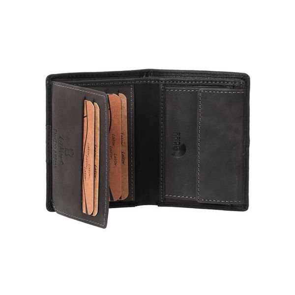 Πορτοφόλι δερμάτινο ανδρικό μαύρο  LaVor 6066