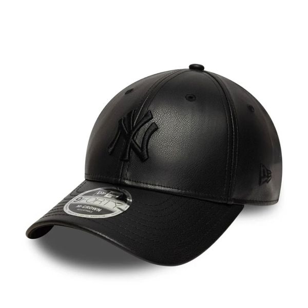 Καπέλο τζόκεϊ μαύρο συνθετικό δέρμα New York Yankees New Era 9Forty MLB PU M-Crown Cap Black / Black