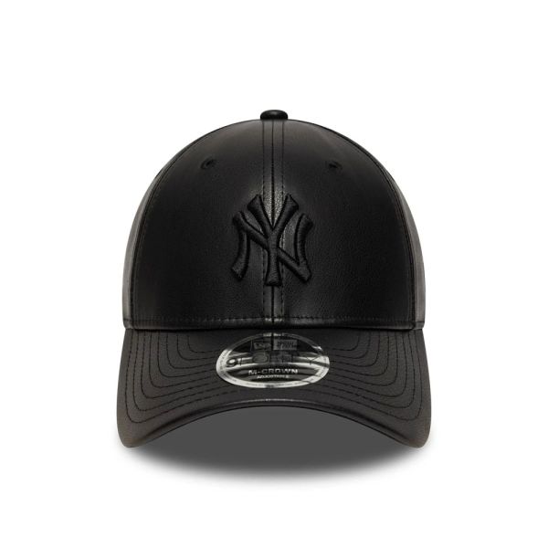 Καπέλο τζόκεϊ μαύρο συνθετικό δέρμα New York Yankees New Era 9Forty MLB PU M-Crown Cap Black / Black