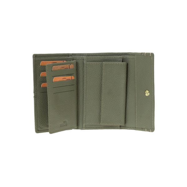 Πορτοφόλι δερμάτινο γυναικείο πράσινο LaVor 6157