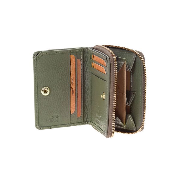 Πορτοφόλι δερμάτινο γυναικείο χακί  LaVor 6165