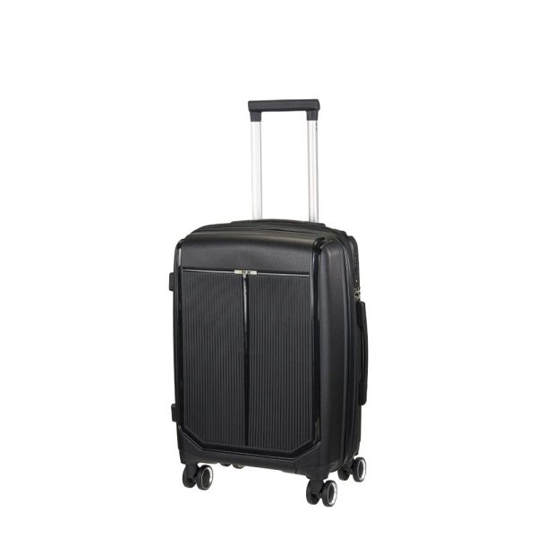 Βαλίτσα σκληρή επεκτάσιμη μικρή μαύρη με 4 ρόδες RCM 625 20''