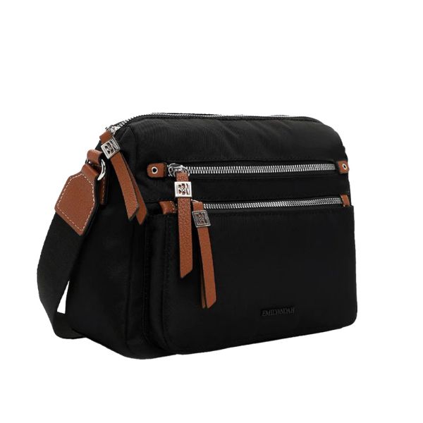 Τσάντα ώμου μεγάλη γυναικεία μαύρη Emily & Noah Esther Shoulder Bag