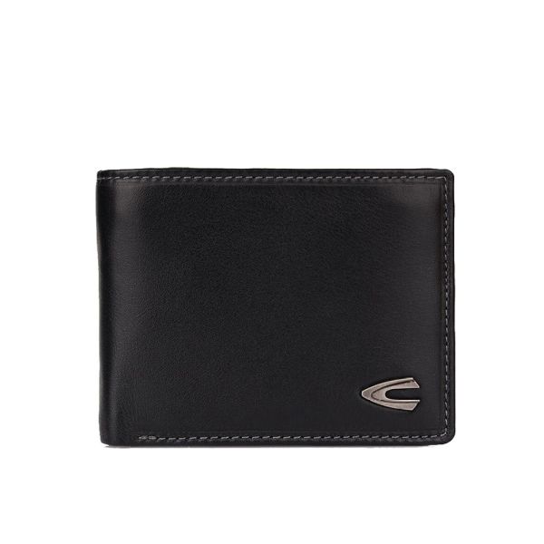 Πορτοφόλι δερμάτινο μικρό οριζόντιο μαύρο Camel Active Vegas Wallet Black