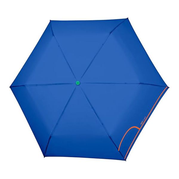 Ομπρέλα γυναικεία μονόχρωμη mini σπαστή θαλασσί Perletti Time Mini Sea Blue