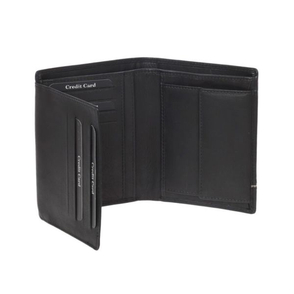 Πορτοφόλι δερμάτινο ανδρικό κάθετο μαύρο Diplomat MN 436 Black