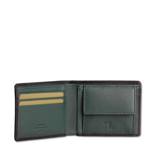 Πορτοφόλι δερμάτινο μαύρο 7.Dots Neptune 71-012 Leather Wallet Black / Green