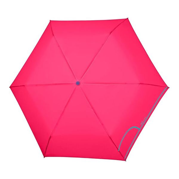 Ομπρέλα γυναικεία μονόχρωμη mini σπαστή ροζ Perletti Time Mini Pink