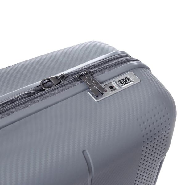 Βαλίτσα σκληρή μικρή επεκτάσιμη γκρι ασημί με 4 ρόδες Stelxis Cronus ST-540