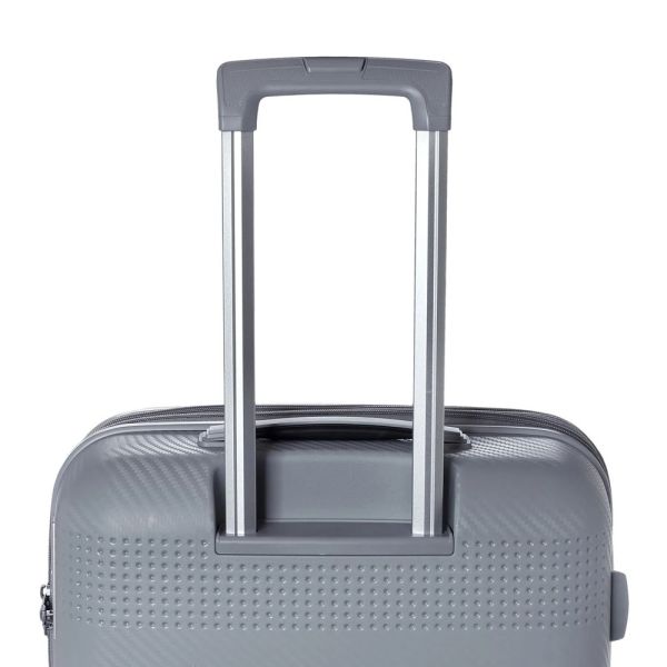 Βαλίτσα σκληρή μικρή επεκτάσιμη γκρι ασημί με 4 ρόδες Stelxis Cronus ST-540