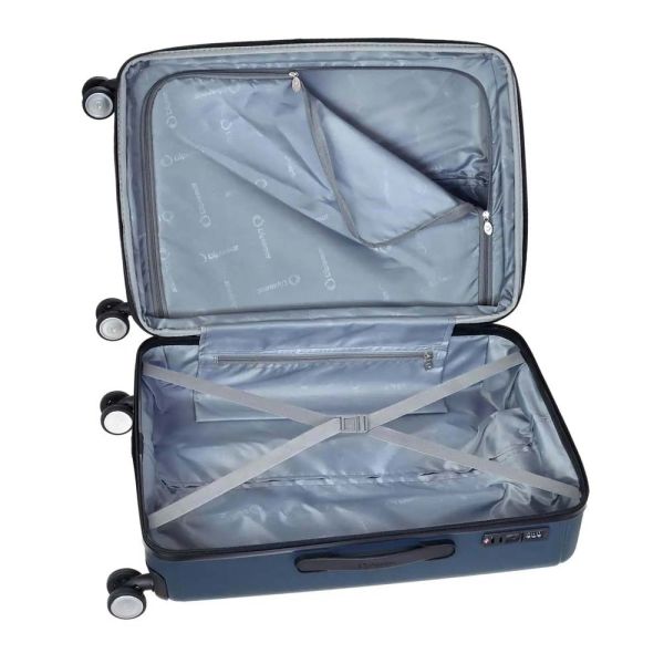 Βαλίτσα καμπίνας σκληρή επεκτάσιμη μπλε με τέσσερεις ρόδες Diplomat Box TD 24112