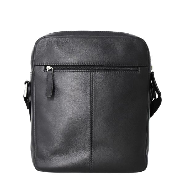 Τσάντα ώμου δερμάτινη μαύρη 7.Dots Uranus 60-101 M Black