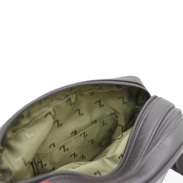 Τσάντα ώμου δερμάτινη καφέ 7.Dots Uranus 60-101 M Brown