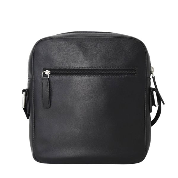 Τσάντα ώμου δερμάτινη μαύρη 7.Dots Uranus 60-120 M Black