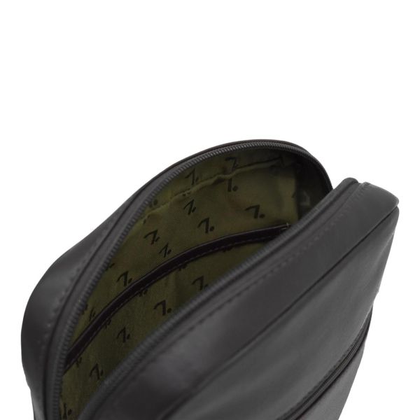 Τσάντα ώμου δερμάτινη μαύρη 7.Dots Uranus 60-120 M Black