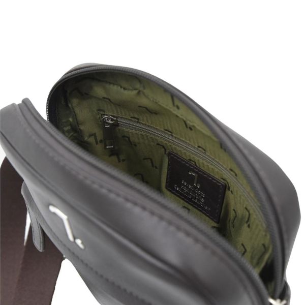 Τσάντα ώμου δερμάτινη καφέ 7.Dots Uranus 60-120 M Brown